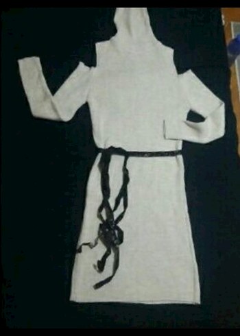 Bej Yünlü Uzun Kollu Triko Elbise - Görsel 2