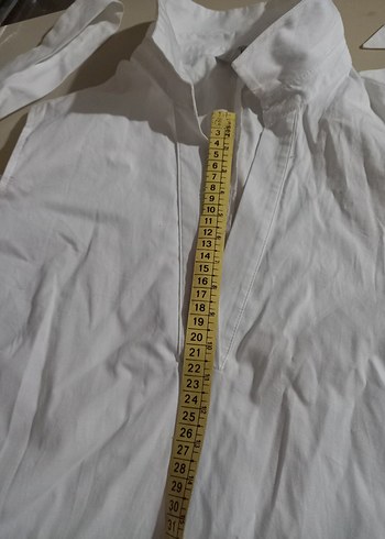 Beyaz Kemerli omuzları açık gömlek Yaka Midi Elbise - Görsel 4