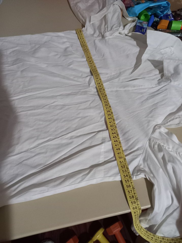 Beyaz Kemerli omuzları açık gömlek Yaka Midi Elbise - Görsel 5