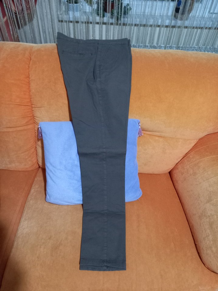 Kemerli Gri kadın Pantolon - Görsel 2