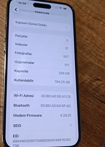 İphone 14 Pro Max 256 gb pil %88 yd - Görsel 6