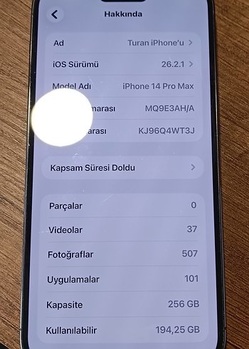 İphone 14 Pro Max 256 gb pil %88 yd - Görsel 4