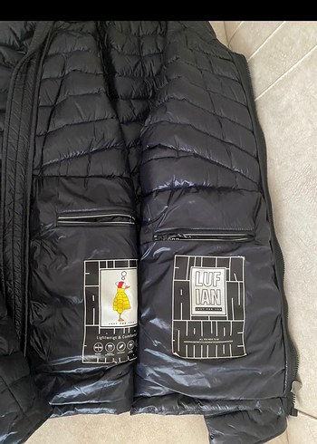 Siyah ERKEK Kışlık Şişme Mont LUFİAN Kaz tüyü - Görsel 6