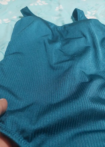 Düğmeli Lacivert Kadın Mayo - Görsel 5