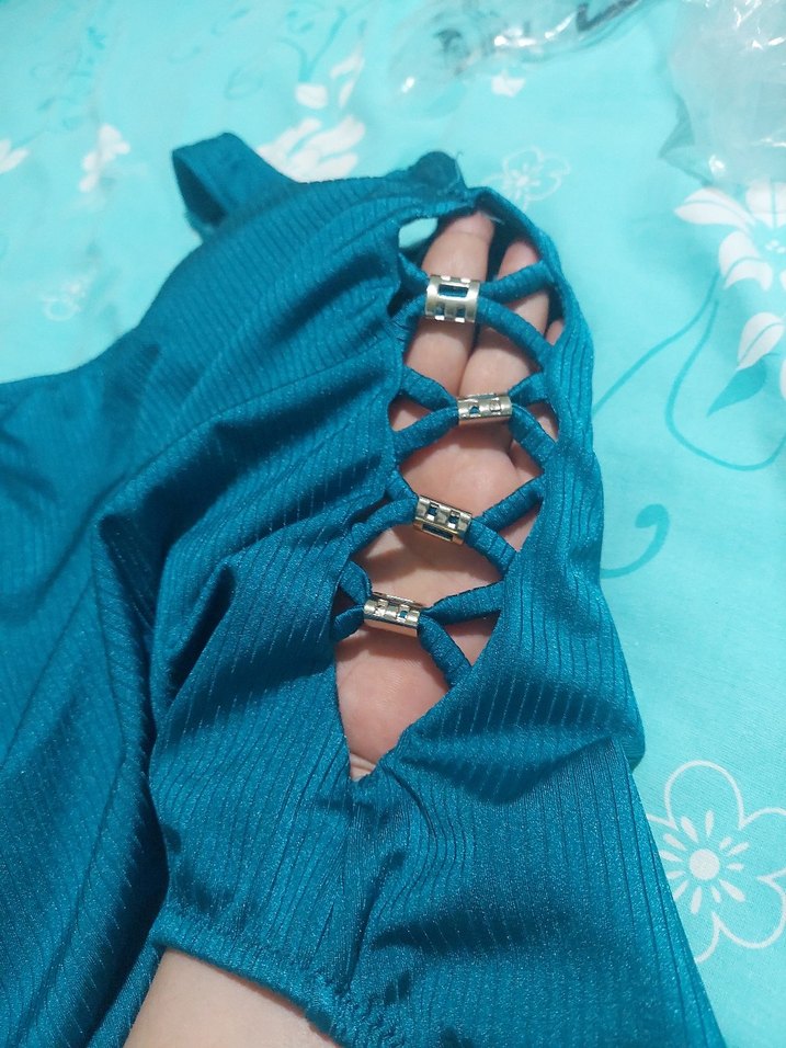 Düğmeli Lacivert Kadın Mayo - Görsel 4