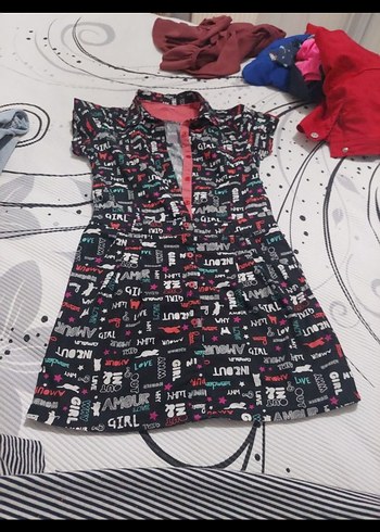 Renkli Baskılı Kız Çocuk Kısa Kollu Gömlek - Görsel 2