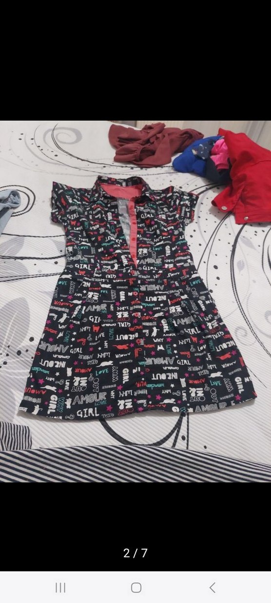 Renkli Baskılı Kız Çocuk Kısa Kollu Gömlek - Görsel 2