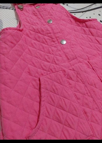 Pembe Düğmeli Kız Çocuk Yeleği - Görsel 3