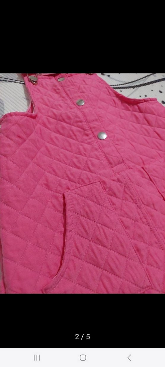 Pembe Düğmeli Kız Çocuk Yeleği - Görsel 3