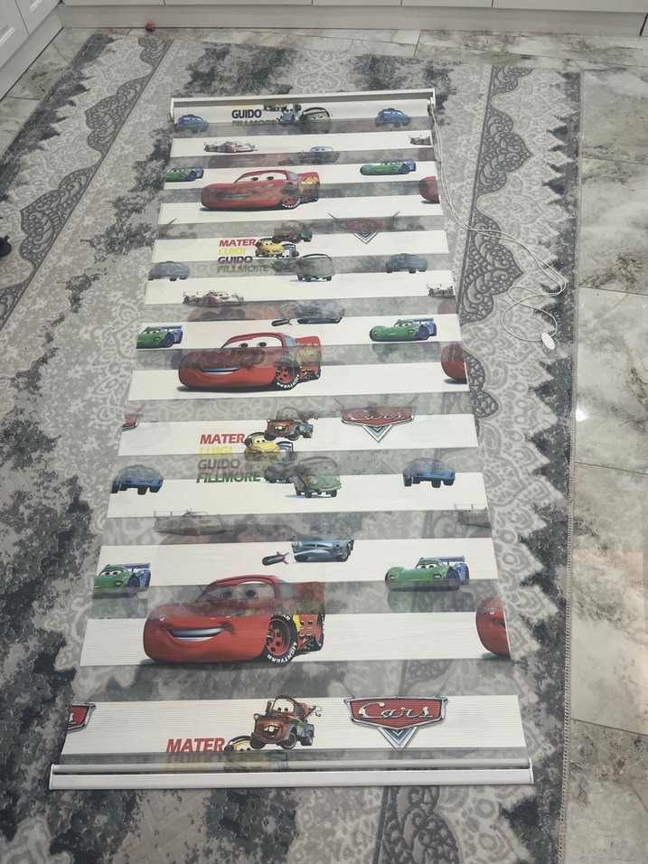 Arabalı zebra stor çocuk odası perdesi - Görsel 2