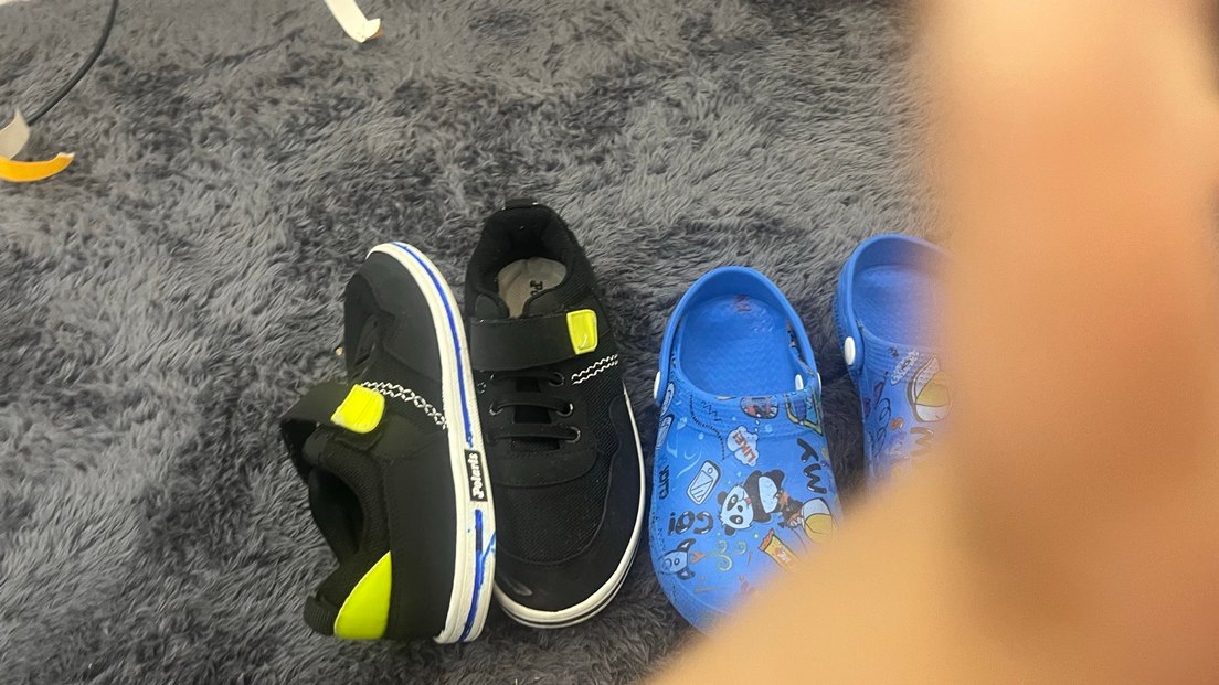 Mavi Bağcıksız Erkek Çocuk Terlik spor ayakkabı ikisi beraber - Görsel 2