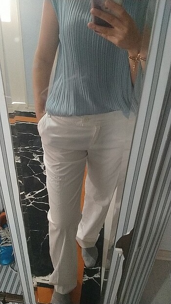 40 Beden Beyaz yazlık pantolon
