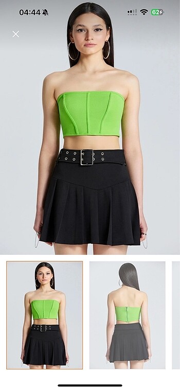 Crop bluz fermuarlı