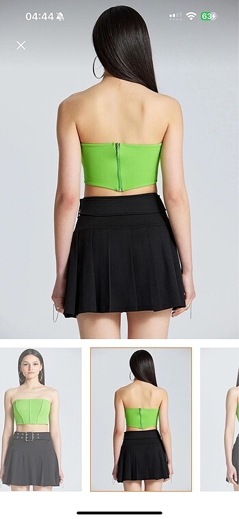Beden Crop bluz fermuarlı