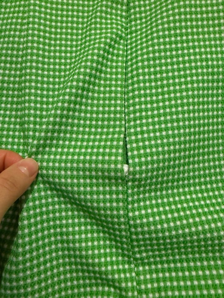 Yeşil Kareli V Yaka Midi Elbise - Görsel 4