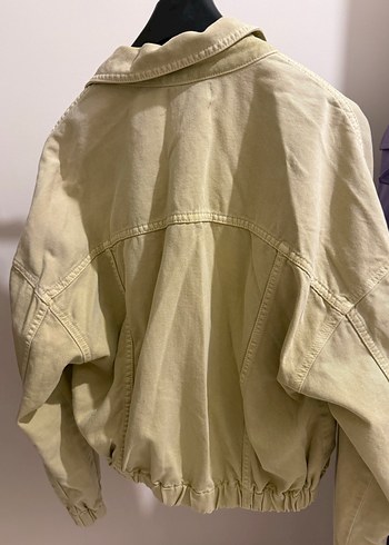 Bej Düğmeli Kadın Denim Ceket - Görsel 5