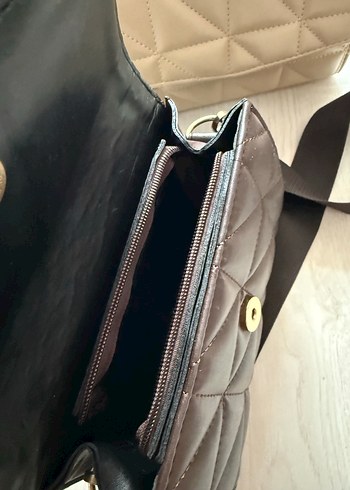 Kahverengi bej Deri Kadın Çanta - Görsel 3