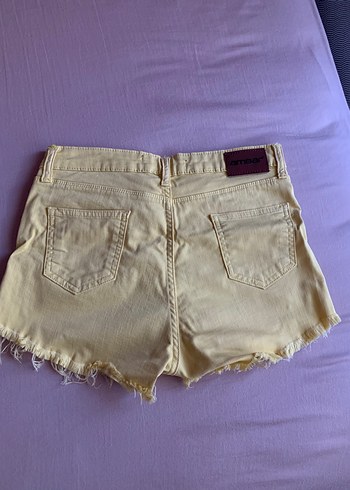 Diğer Sarı Mini Denim Şort