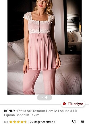 Bondy L Beden Lohusa Hamile Pijama Gecelik Takımı
