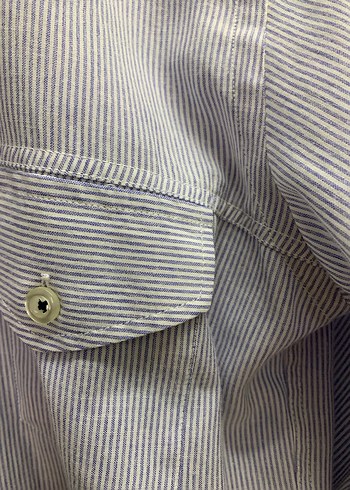 Gri Düğmeli Uzun Kollu Denim Erkek Gömlek - Görsel 2