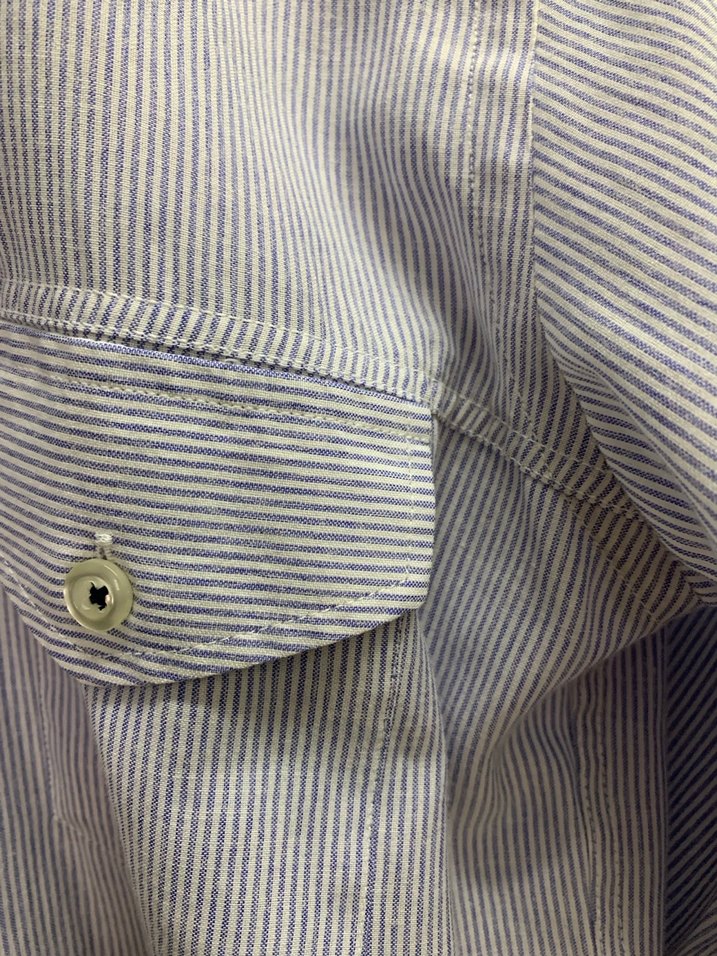 Gri Düğmeli Uzun Kollu Denim Erkek Gömlek - Görsel 2