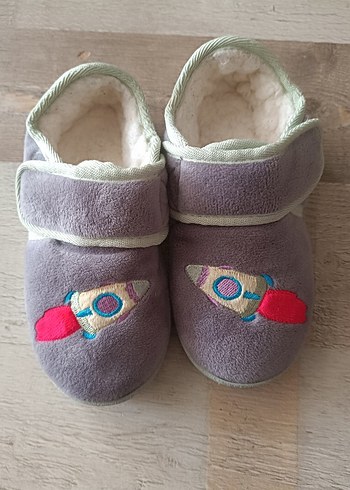 Marks & Spencer Marks & Spencer Gri Erkek Çocuk Sıcak Terlikler Velcro