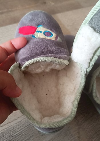 27 Beden gri Renk Marks & Spencer Gri Erkek Çocuk Sıcak Terlikler Velcro