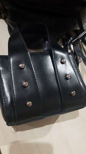  Beden siyah Renk Zara mini zimbali çanta 