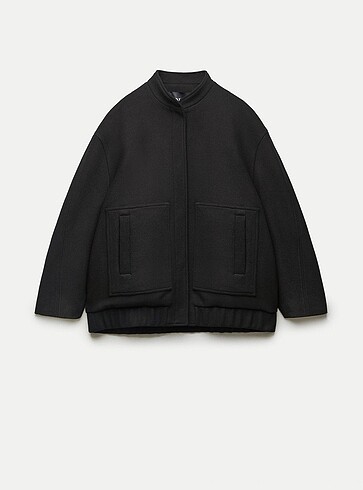 zara 36 beden siyah yünlü oversize ceket