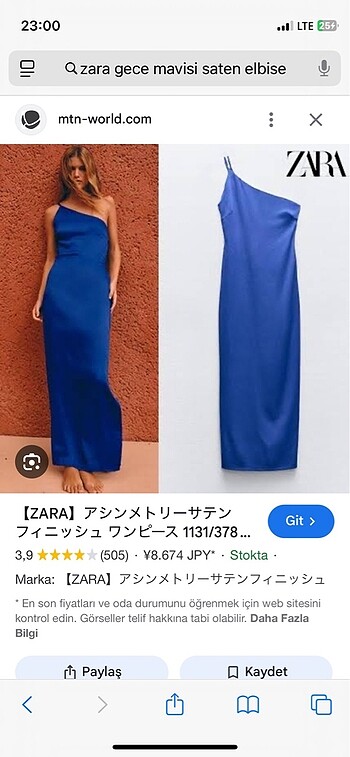 Zara Zara saten elbise