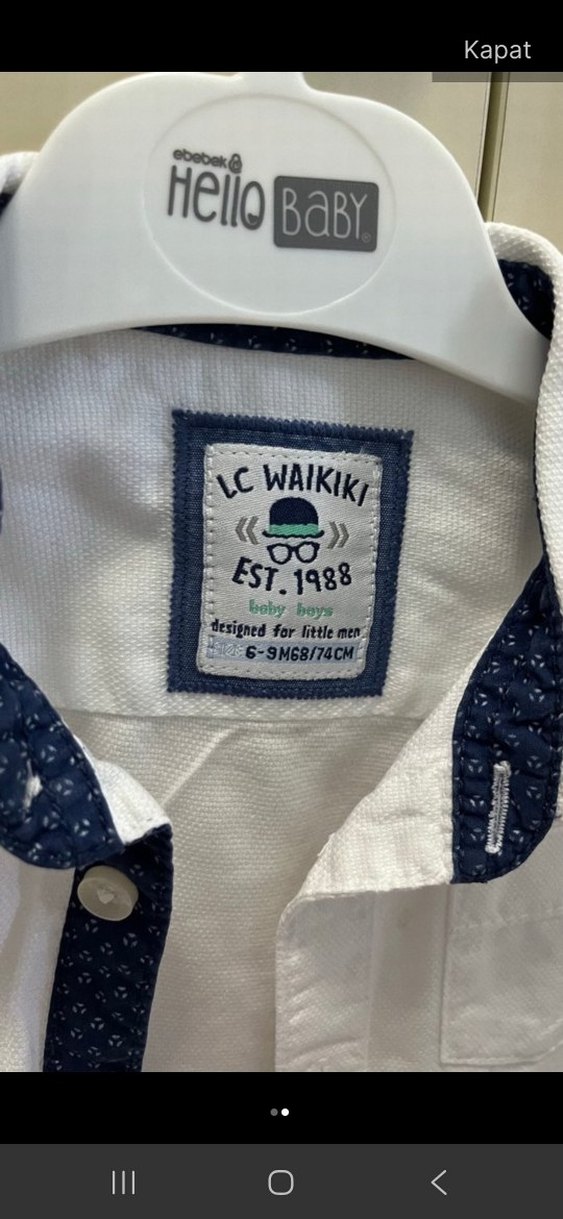 Erkek Çocuk Beyaz Düğmeli Pamuk Gömlek - Görsel 2
