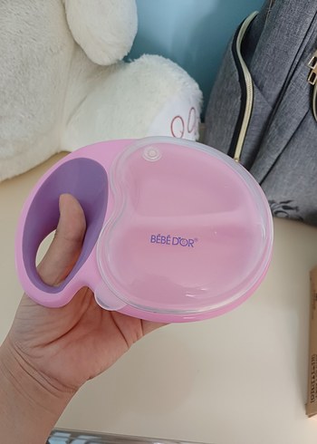 Bebedor Pembe Bölmeli Çocuk mama Tabağı