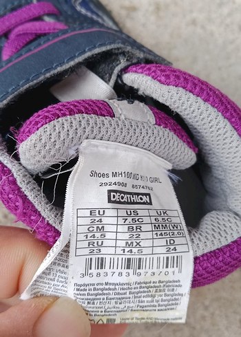 Mor Cırtcırtlı Kız Çocuk Spor Ayakkabı - Görsel 2