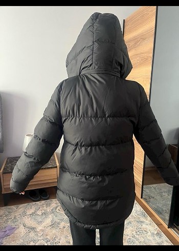 m Beden Siyah Fermuarlı Kadın mont