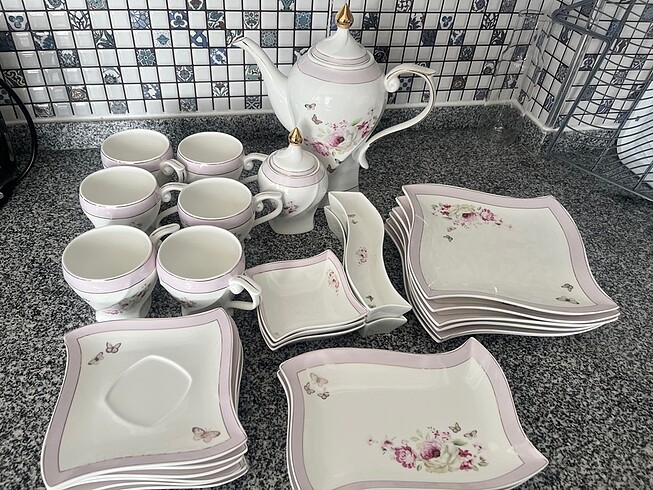 Beden çeşitli Renk 6 kişilik kahvaltı takımı