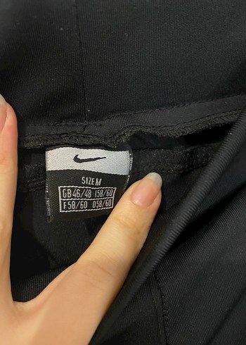 15-16 Yaş Beden siyah Renk Siyah Elastik Nike Kadın Tayt