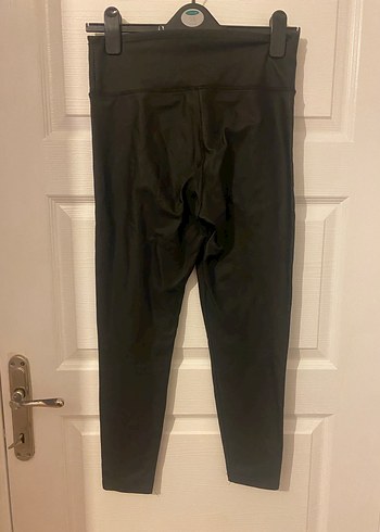 Deri Görünümlü Siyah Bantlı Tayt - Görsel 3