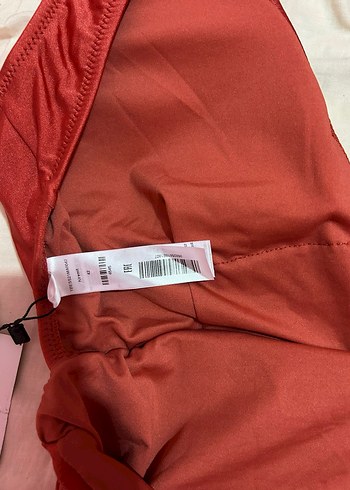 Bordo Drapeli Strappy Kadın Mayo - Görsel 7