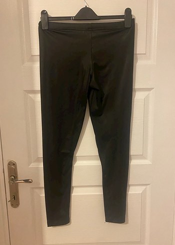 Siyah Deri Midi Tayt - Görsel 3