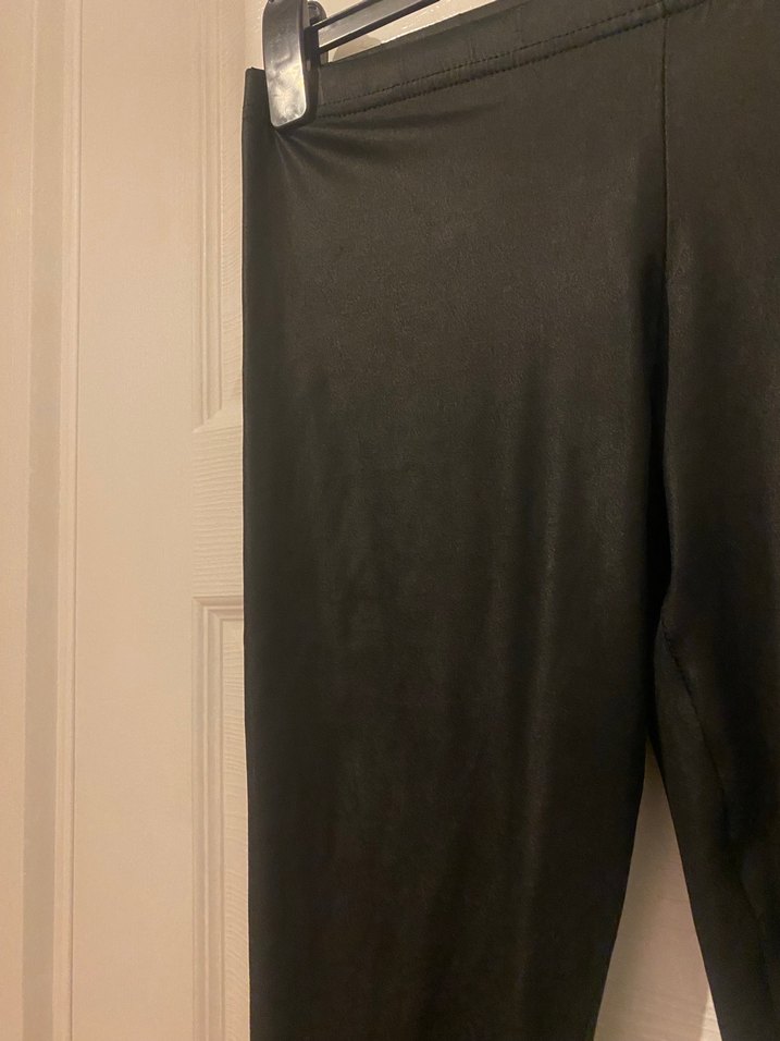 Siyah Deri Midi Tayt - Görsel 2