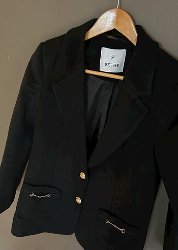 Siyah kaşe Blazer Ceket - Görsel 2