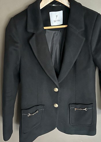 Siyah kaşe Blazer Ceket - Görsel 4