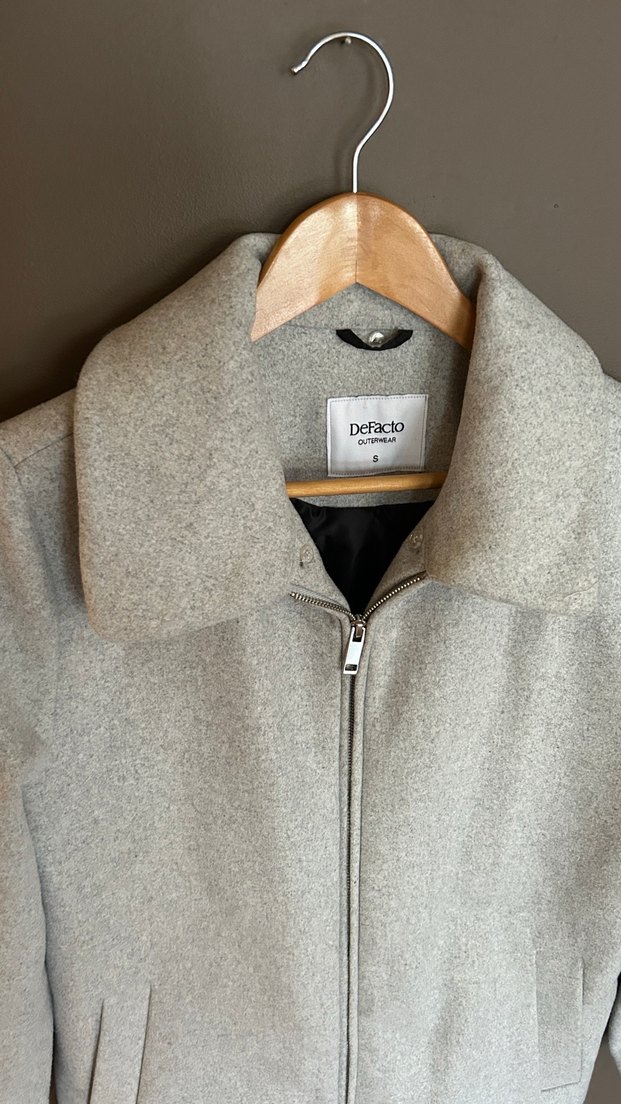 Oversize yaka kaşe kışlık kaban - Görsel 4