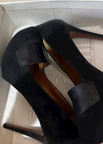 Platform Topuklu Siyah Süet Kadın Stiletto