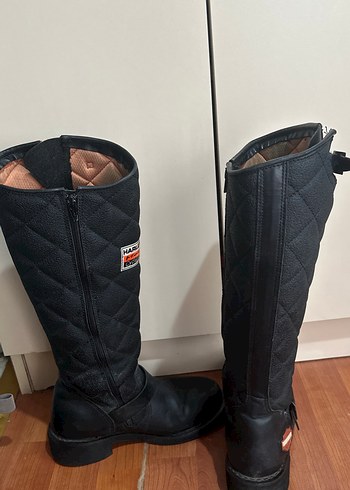 38 Beden siyah Renk Siyah Deri Kadın harley Dizüstü Botlar