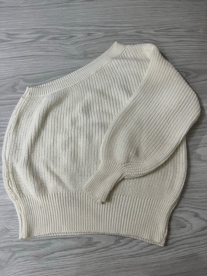 Beyaz Örgü Kadın Triko Bluz - Görsel 2