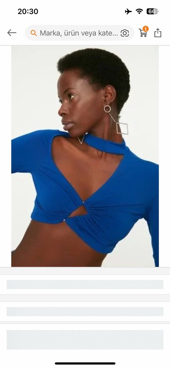 Lacivert Drapeli V Yaka Kadın Bluz - Görsel 4