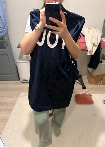 Lacivert Baskılı Midi  tunik - Görsel 3