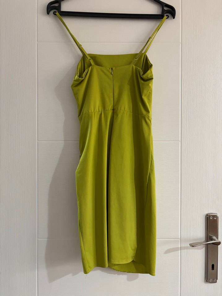 Yeşil Drapeli Midi Abiye Elbise - Görsel 2