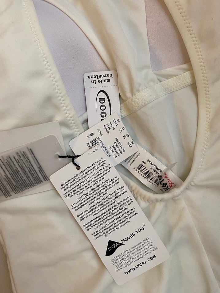 Beyaz Parlak Strappy Kadın Mayo - Görsel 3